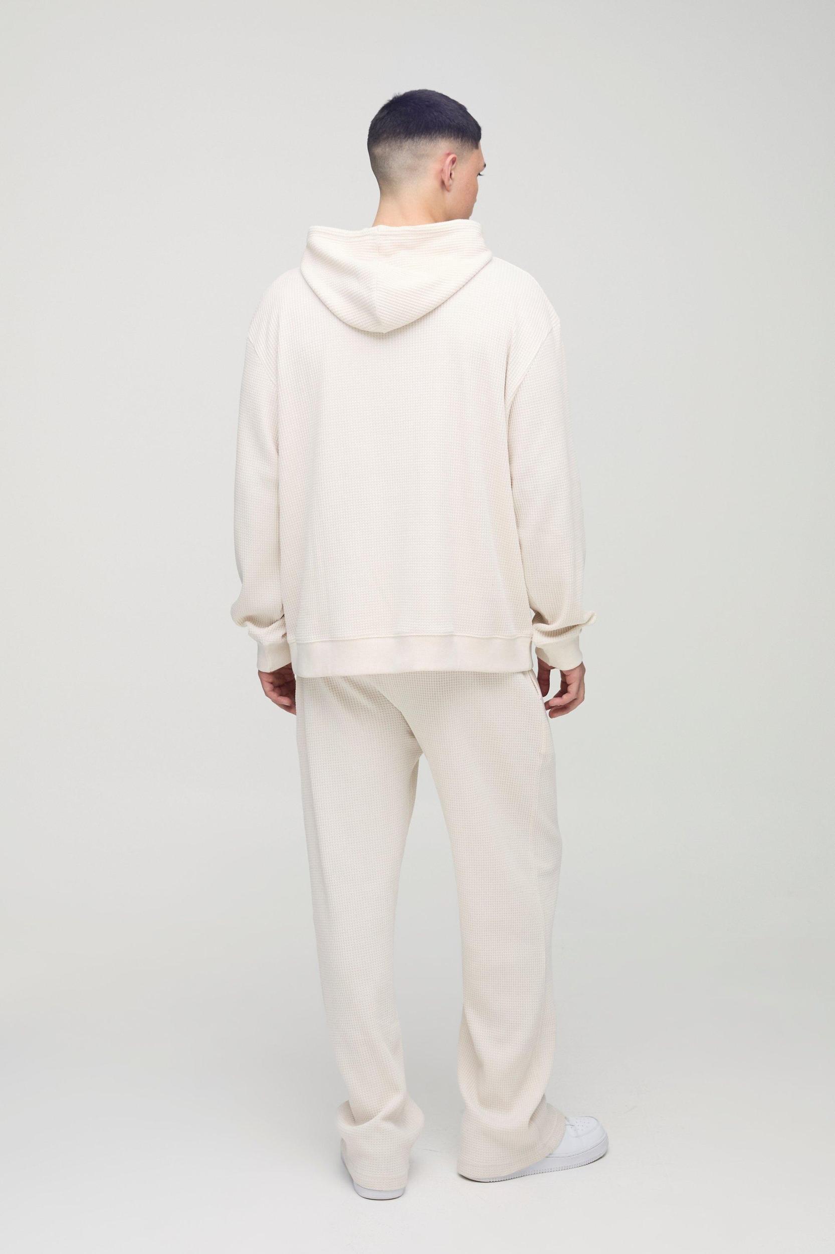 Oversized Waffle Print Hoodie | boohooMAN USA Product Image