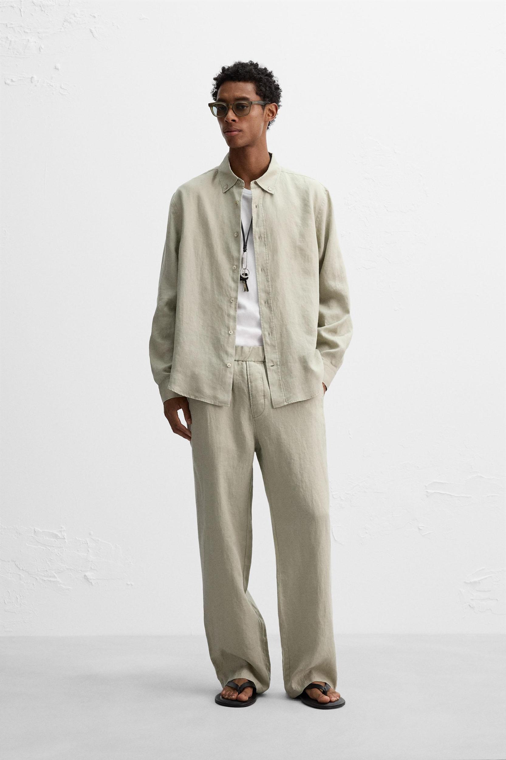 LINEN PANTS IN 100% LINEN Product Image