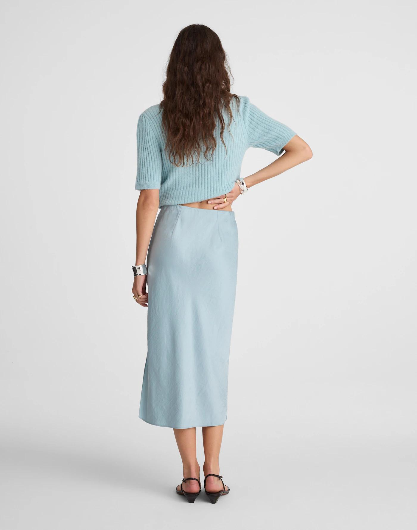 Satin Midi Slip Skirt Product Image