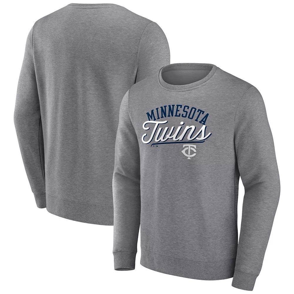 Men's Fanatics Branded Heather Gray Minnesota Twins Simplicity Pullover Sweatshirt,  Product Image