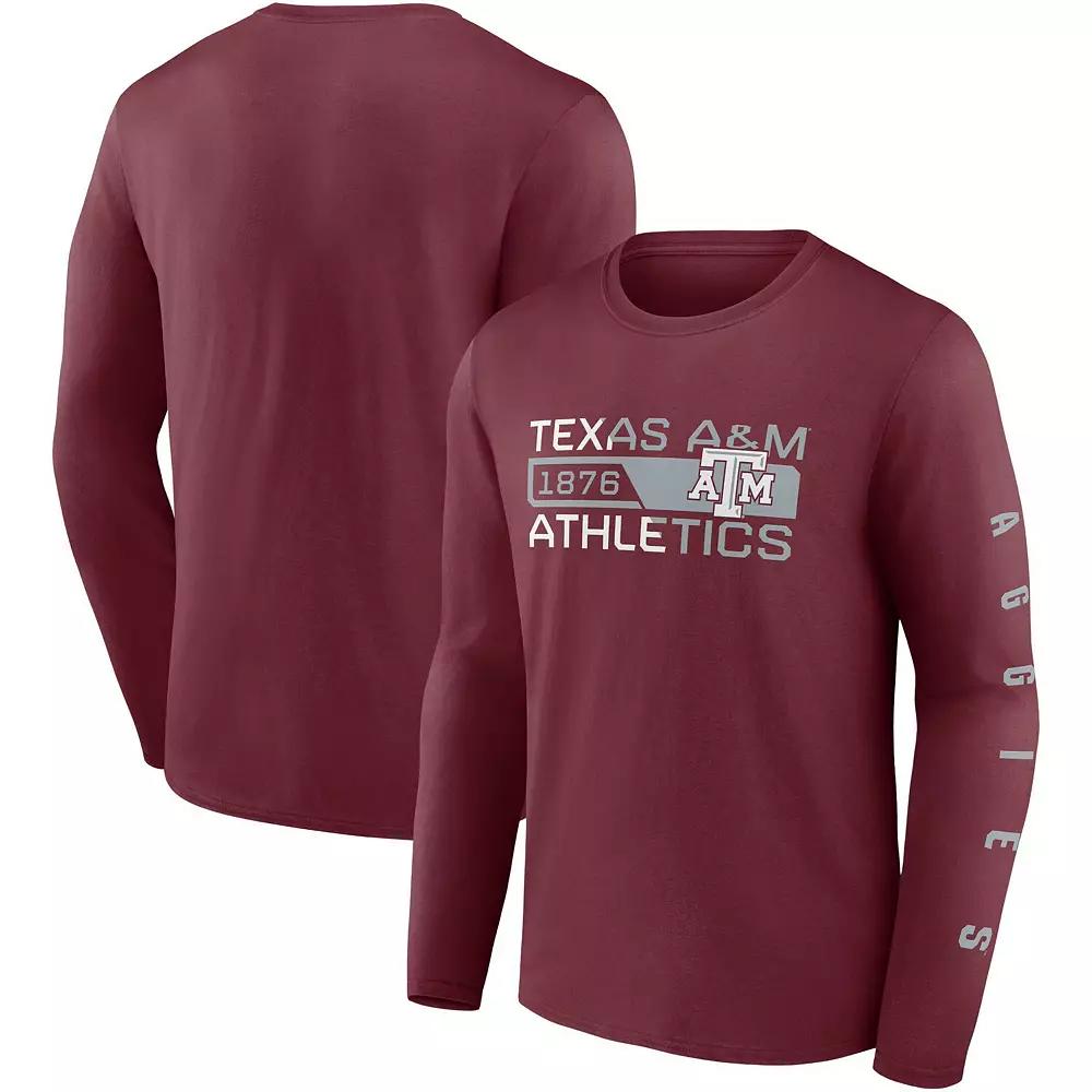 Men's Fanatics Branded Maroon Texas A&M Aggies Broad Jump 2-Hit Long Sleeve T-Shirt,  Product Image