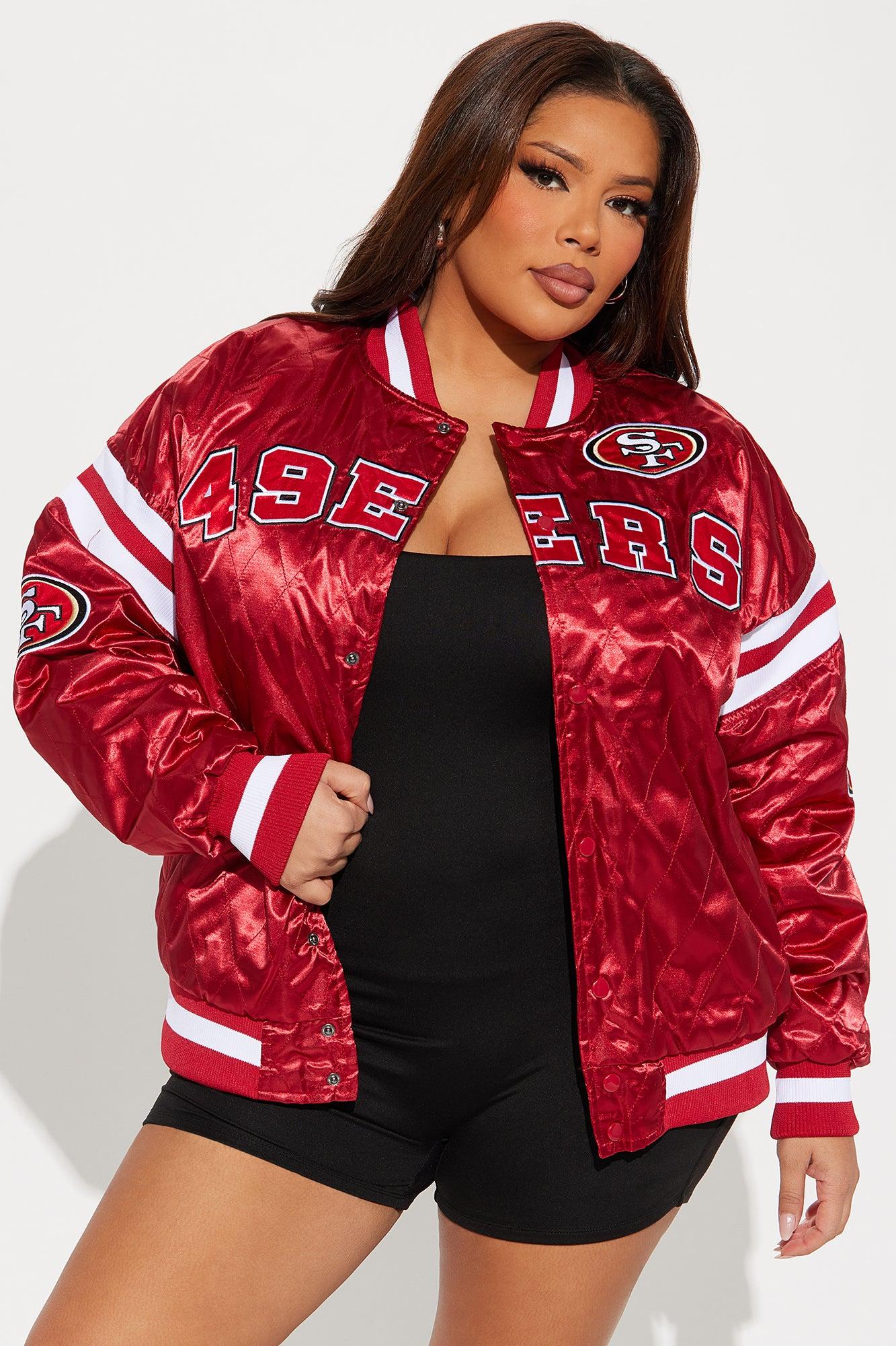 49ers Quilted Bomber Jacket - Red Female Product Image