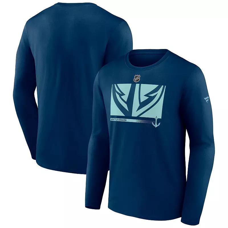 Men's Fanatics Branded Deep Sea Blue Seattle Kraken Authentic Pro Core Collection Secondary Long Sleeve T-Shirt,  Product Image
