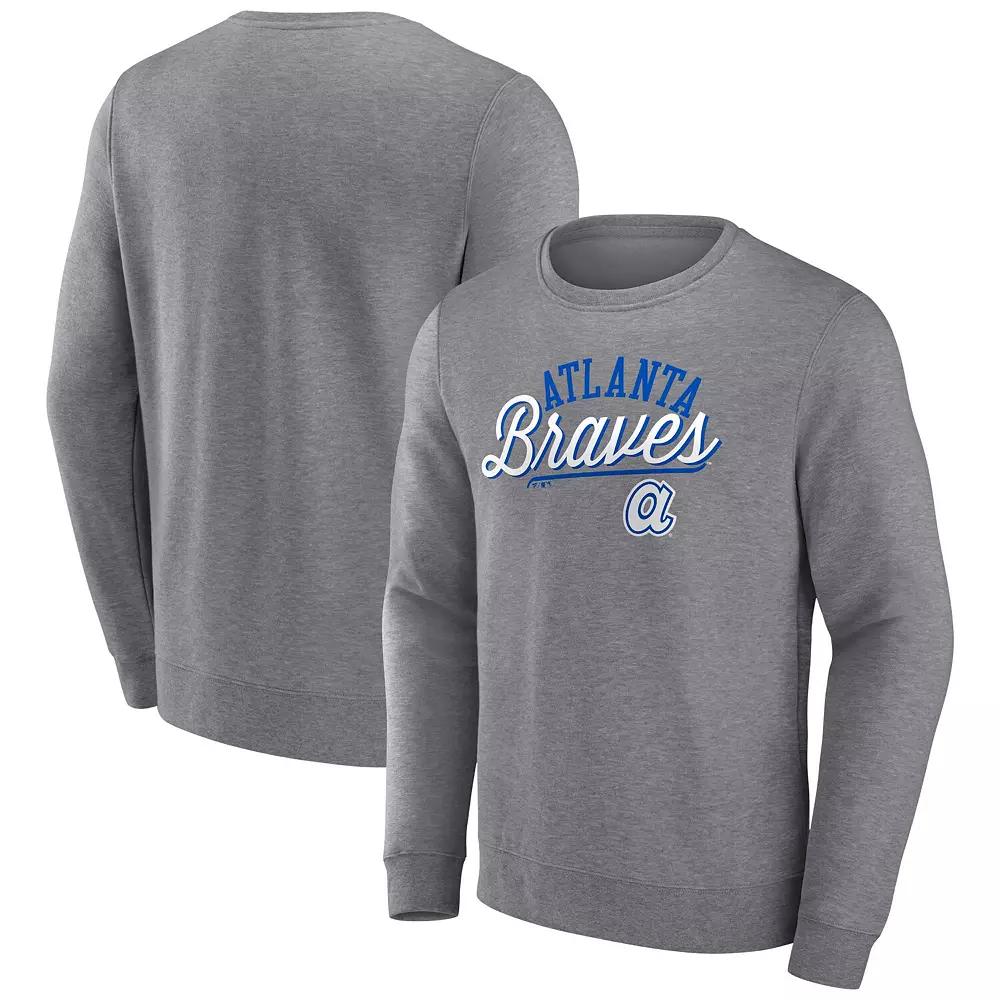 Men's Fanatics Branded Heather Gray Atlanta Braves Simplicity Pullover Sweatshirt,  Product Image