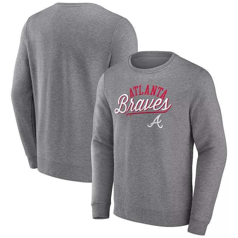 Men's Fanatics Branded Heather Gray Atlanta Braves Simplicity Pullover Sweatshirt,  Product Image