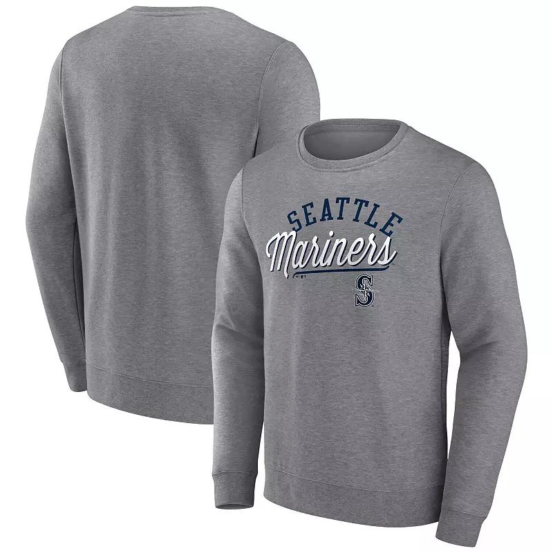 Men's Fanatics Branded Heather Gray Seattle Mariners Simplicity Pullover Sweatshirt,  Product Image