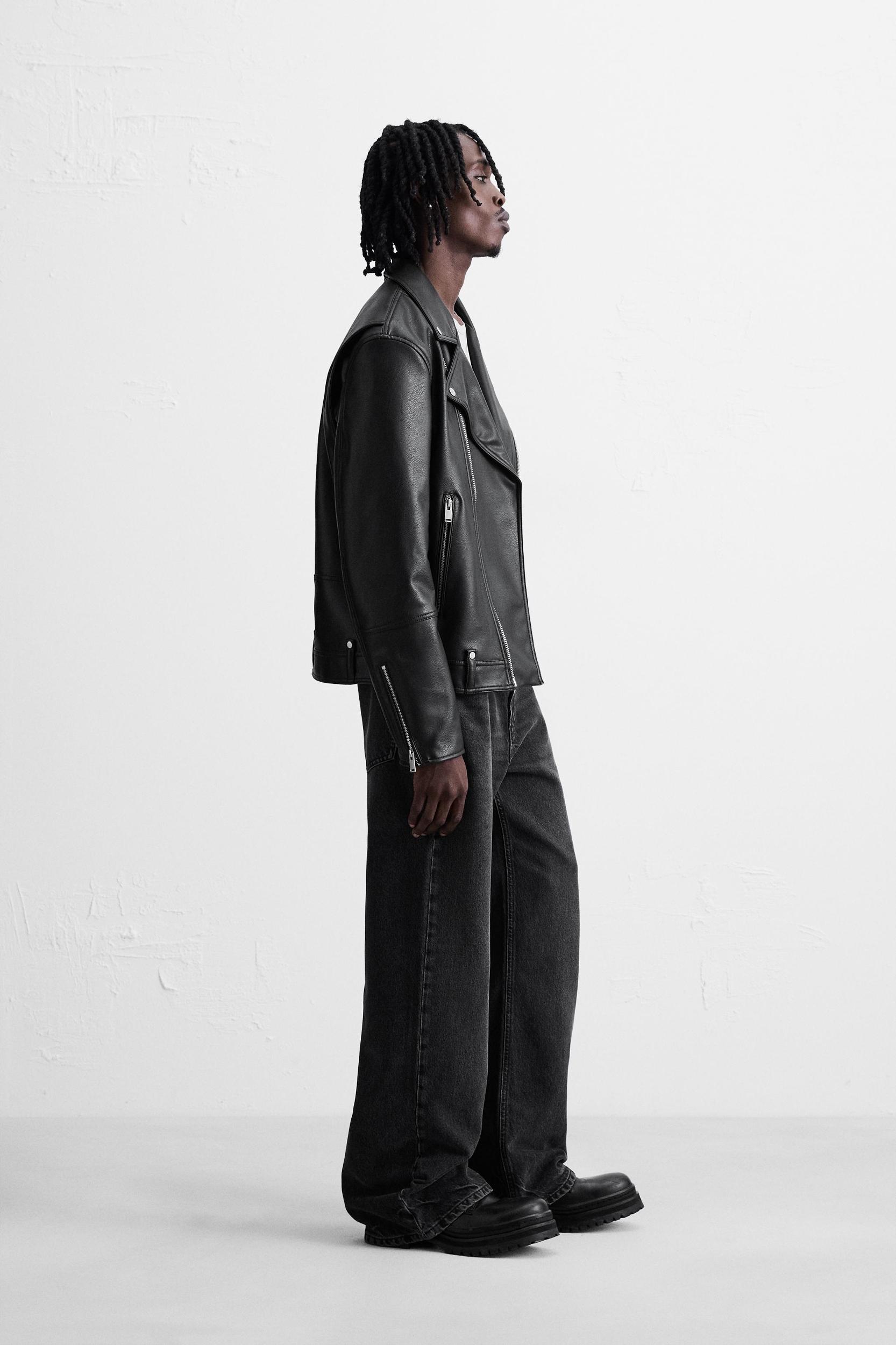 FAUX LEATHER BIKER JACKET Product Image