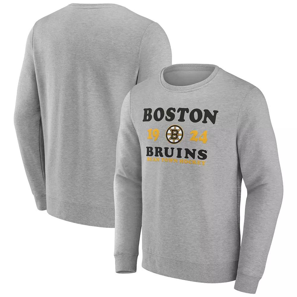Men's Fanatics Branded Heather Charcoal Boston Bruins Fierce Competitor Pullover Sweatshirt, Size: 4XL Product Image