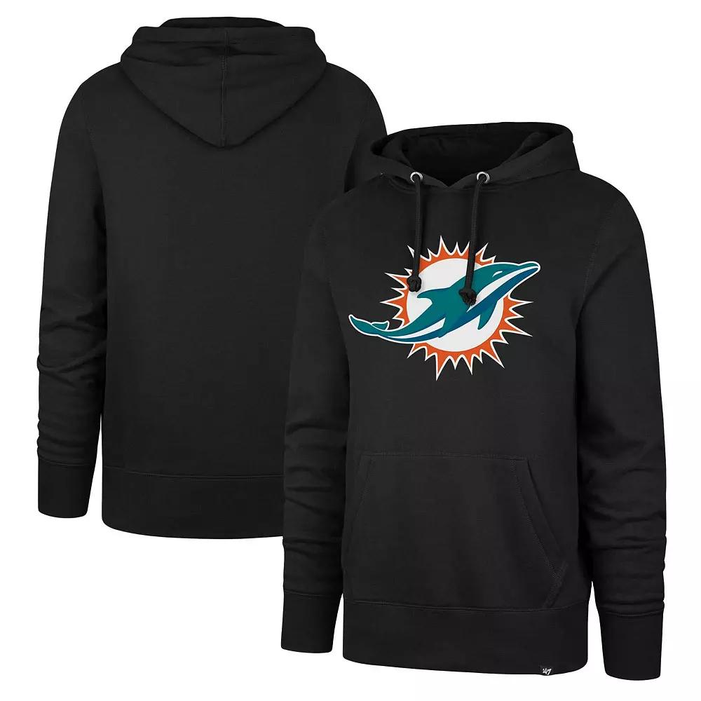 Men's '47 Black Miami Dolphins Imprint Headline Pullover Hoodie,  Product Image
