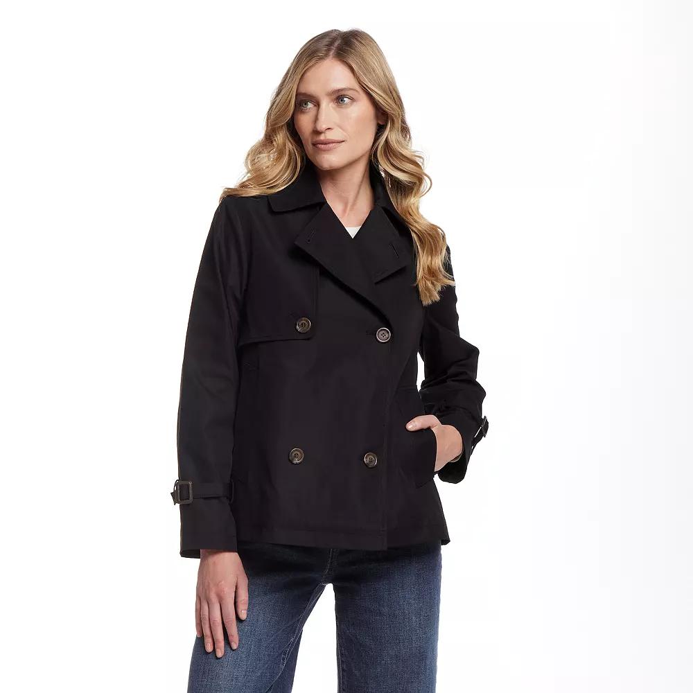 Women's Weathercast Double Breasted A-Line Trench Coat,  Product Image
