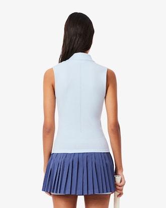 Sleeveless Stretch Knit Tennis Polo Shirt Product Image