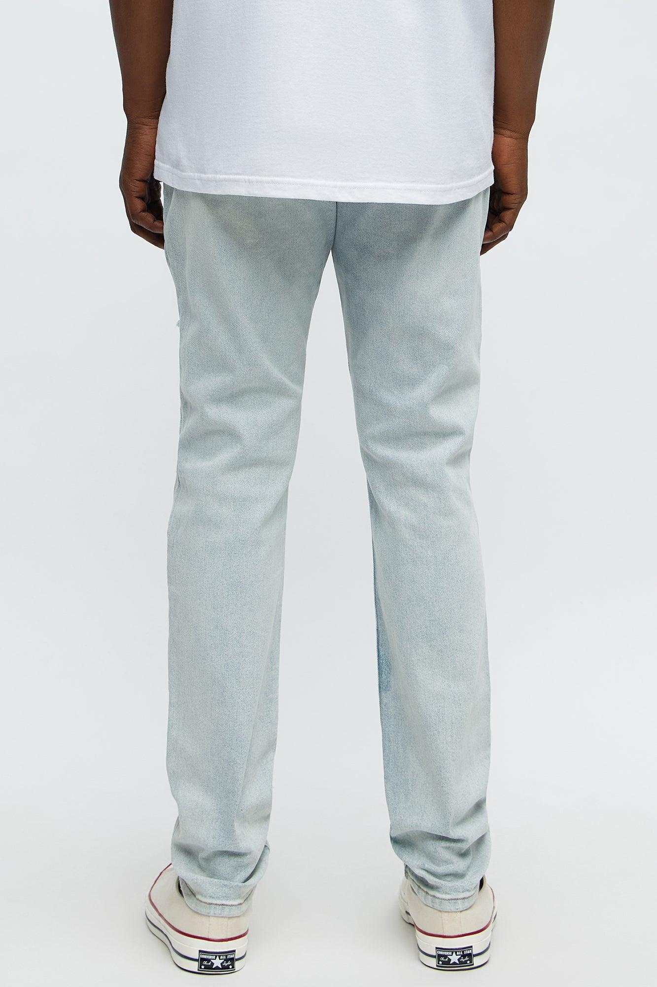Beforehand Distressed Skinny Jeans - Light Blue Wash Product Image