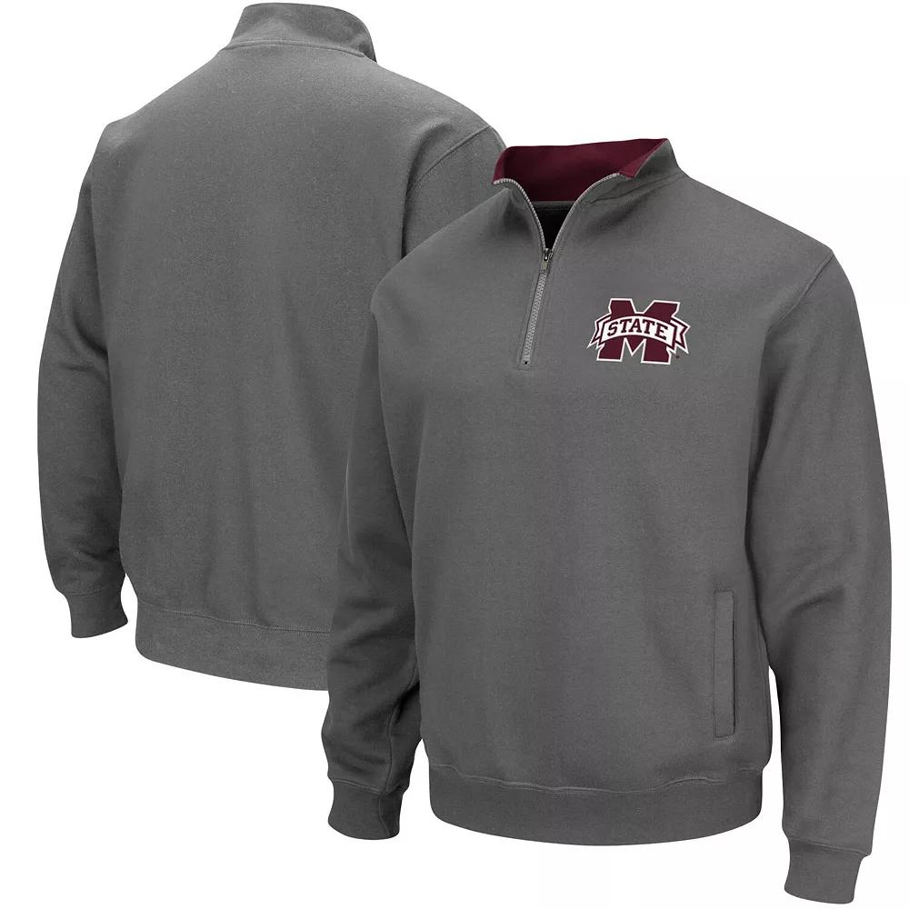 Men's Colosseum Charcoal Mississippi State Bulldogs Tortugas Logo Quarter-Zip Jacket,  Product Image