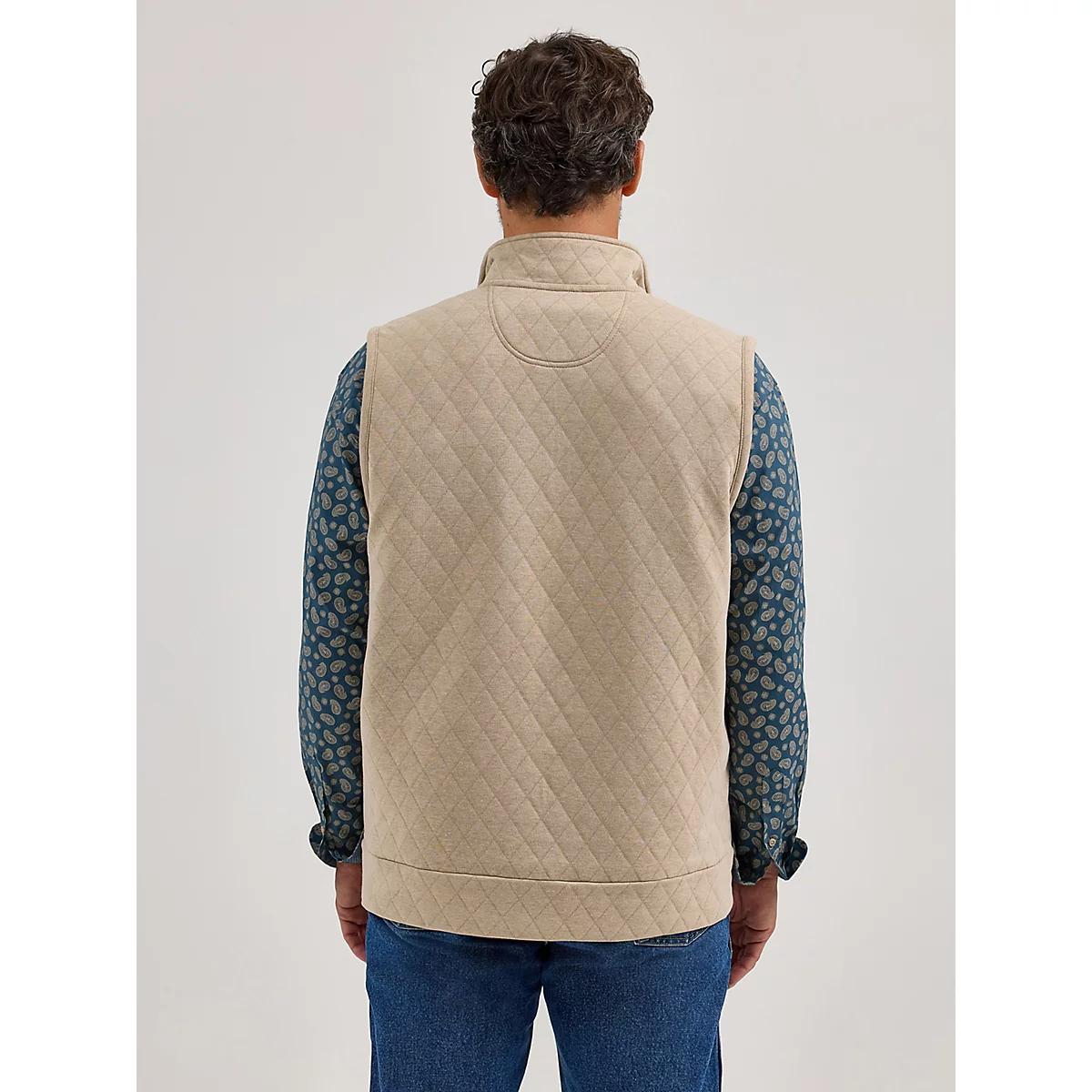 Men's George Strait Zip Front Solid Knit Vest in Tan Product Image