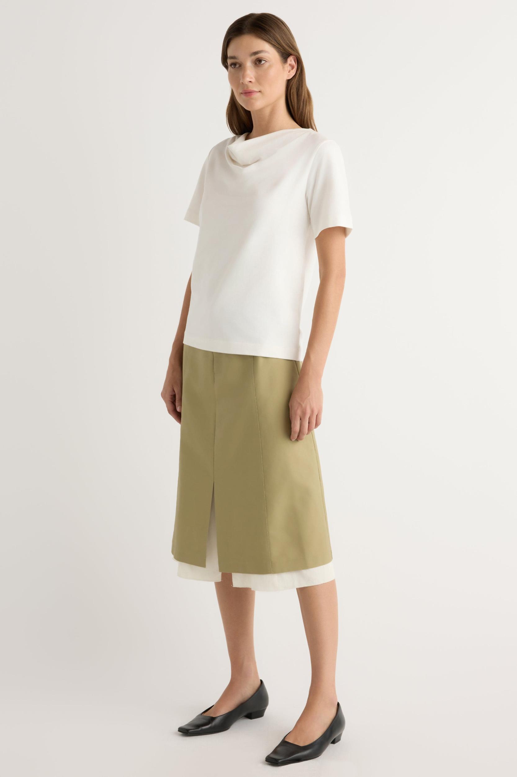 Kendra Organic Cotton Cowl-Neck Tee Product Image