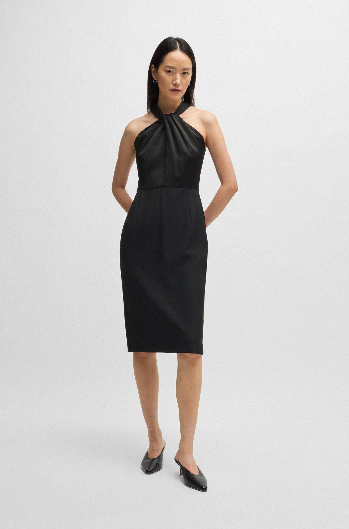 Twist-detail dress in stretch fabric Product Image