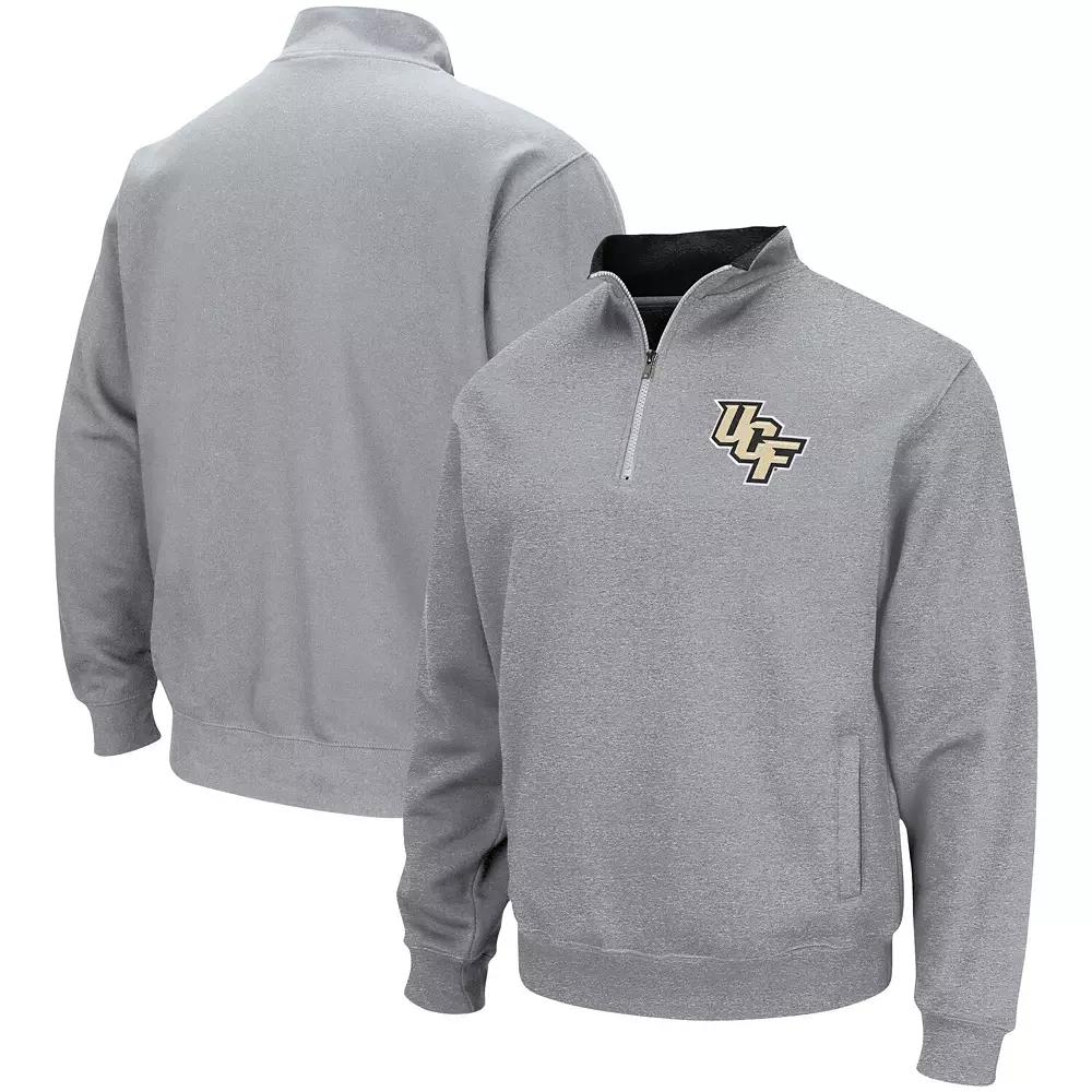 Men's Colosseum Heathered Gray Arizona State Sun Devils Tortugas Team Logo Quarter-Zip Jacket,  Product Image