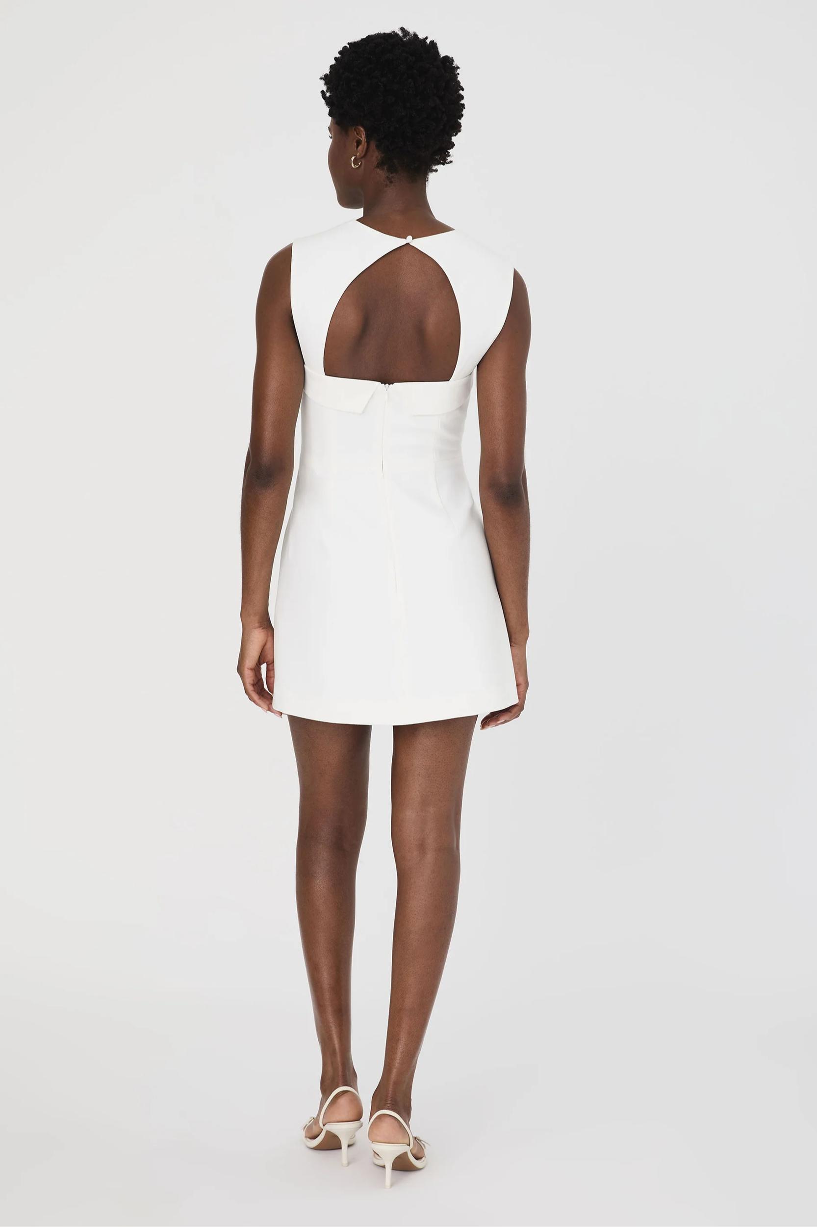 Whisper Collar Mini Dress - Summer White Product Image
