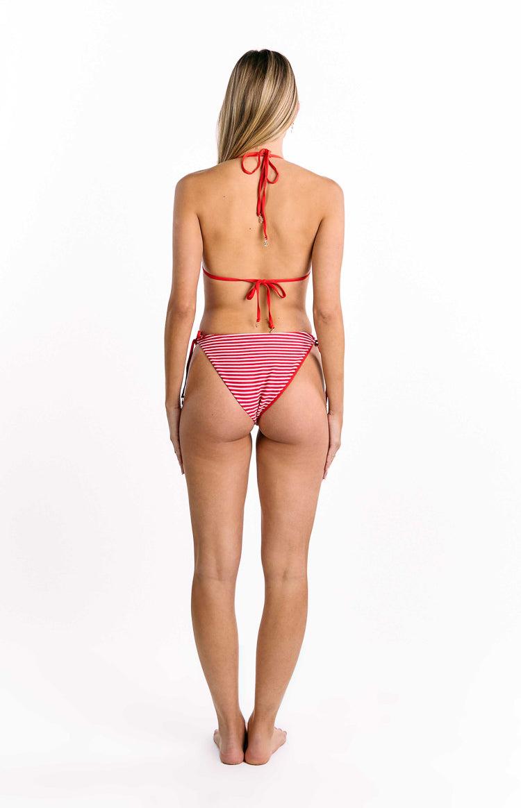 9.0 Swim Wave Red Stripe Tie Bikini Bottoms Product Image