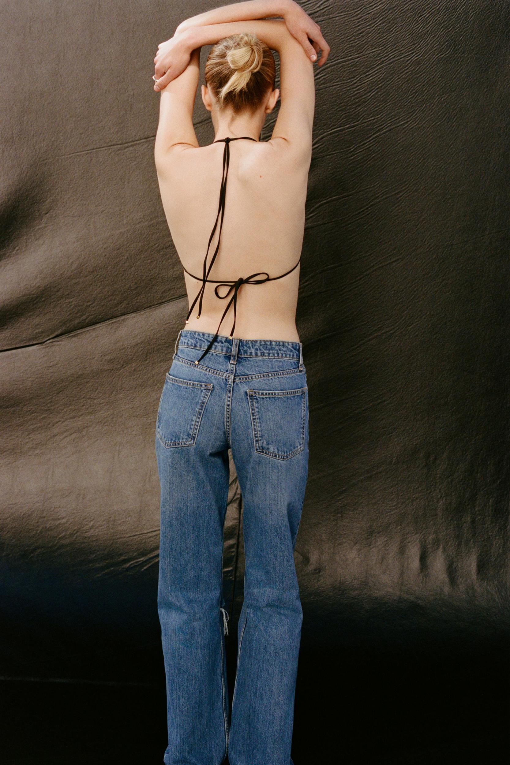 TRF MID-RISE RIPPED WIDE LEG JEANS Product Image