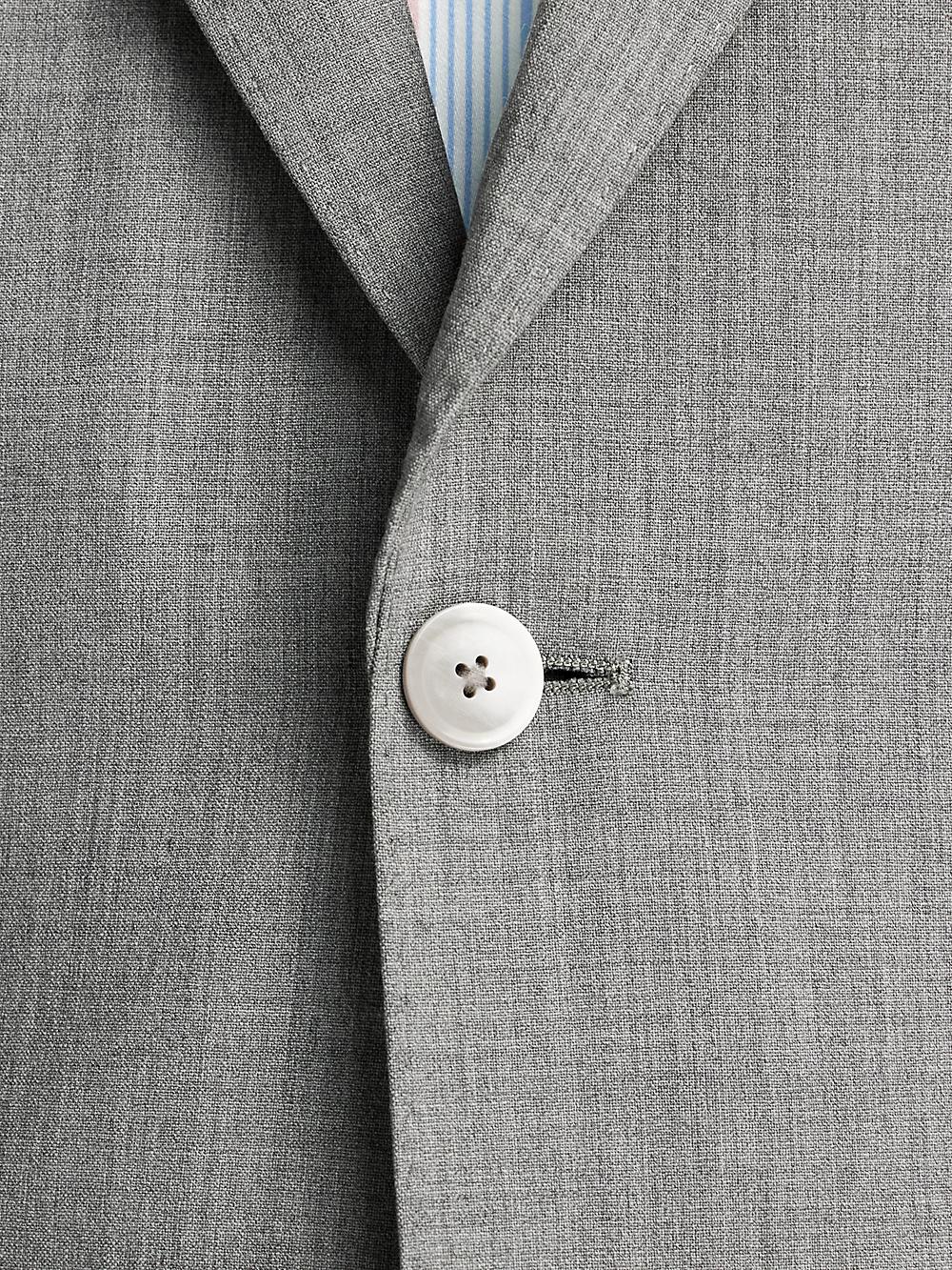 Wool Stretch Bengaline Peak Lapel Suit Jacket - Light Grey Product Image