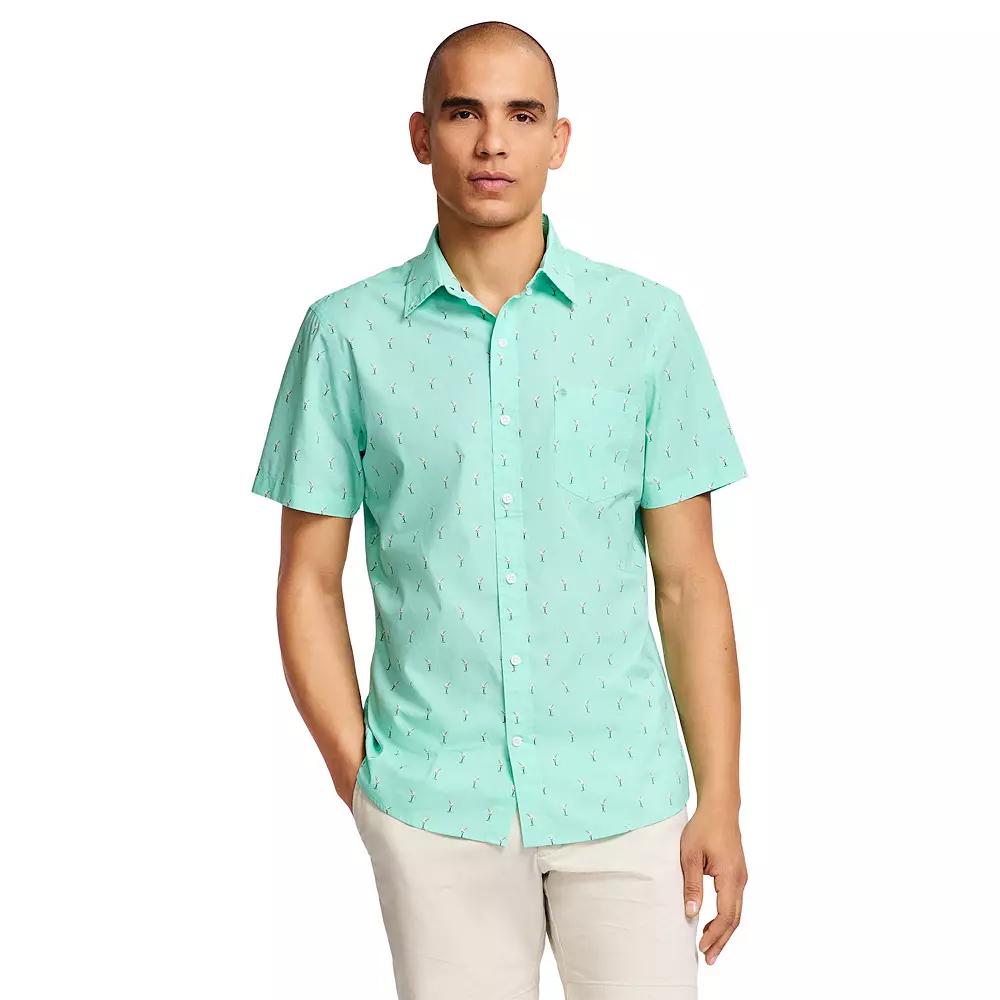 Men's IZOD Classic Breeze Printed Short Sleeve Button-Down Shirt, Size: Small, Martinis Product Image