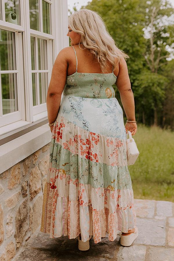 Whisk Me Away Floral Tiered Maxi Dress Curves Product Image