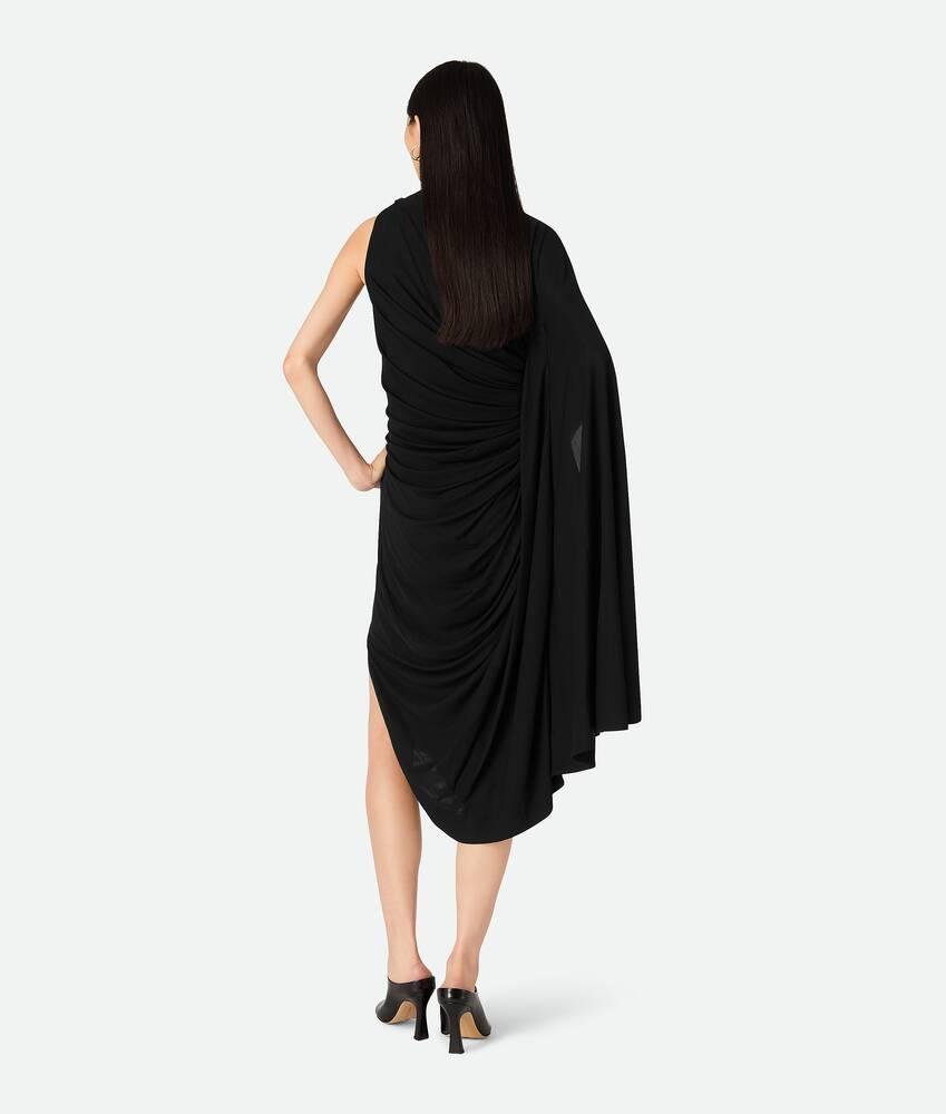 Women's Viscose Jersey Draped Dress in Black Product Image