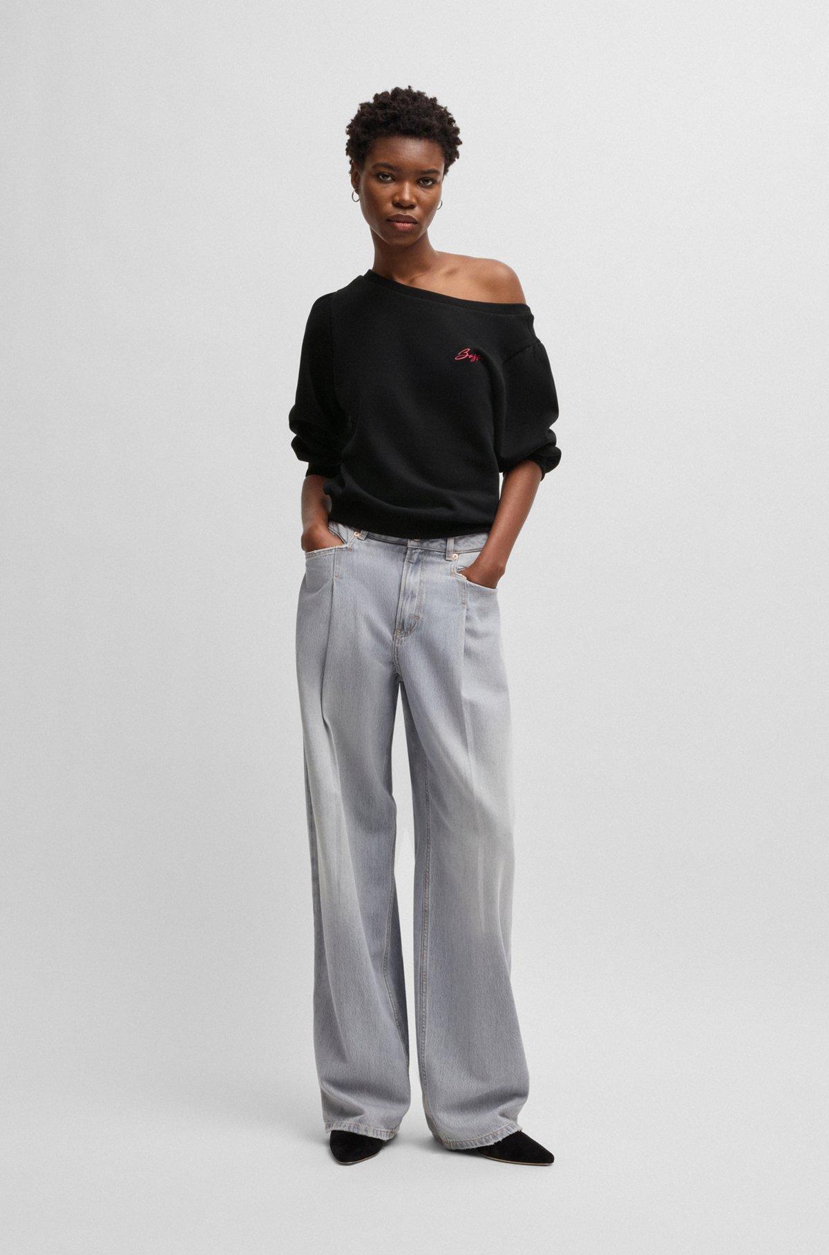 Cotton-terry sweatshirt with logo detail Product Image