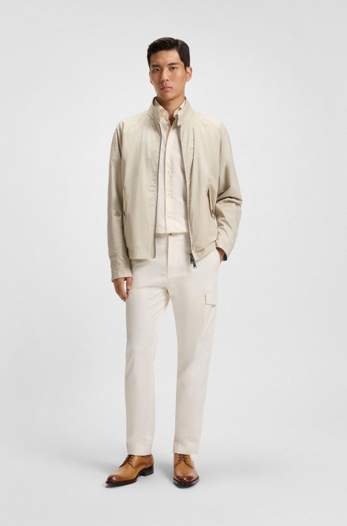 BOSS - Burnished-leather Derby shoes with stitch details - Brown Product Image