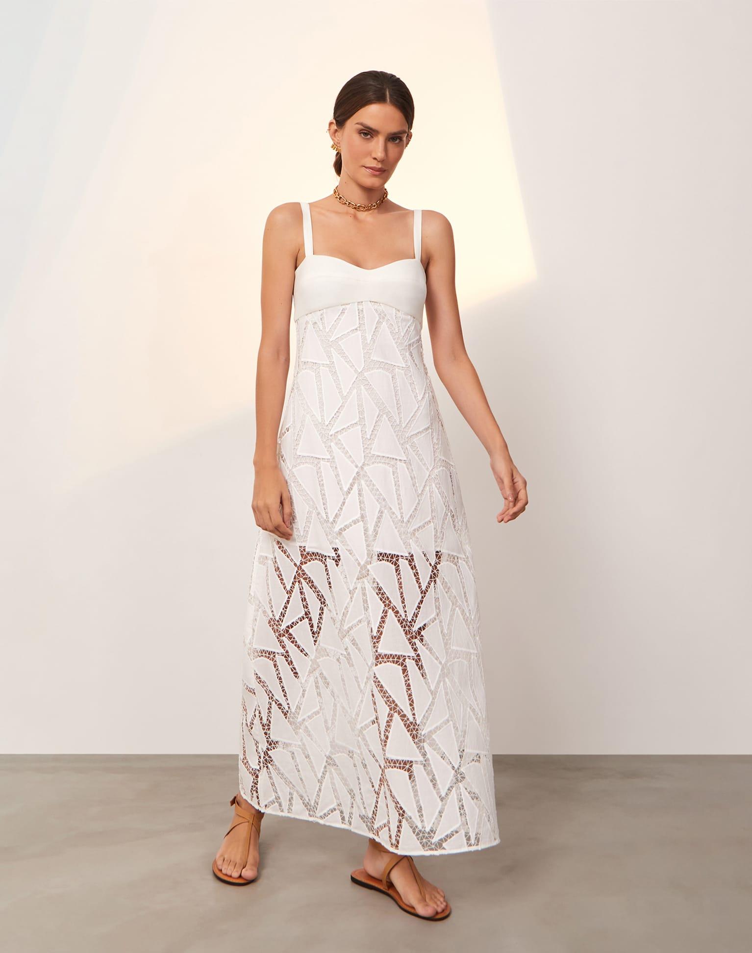 Eleni Long Dress (exchange only) - Off White Product Image