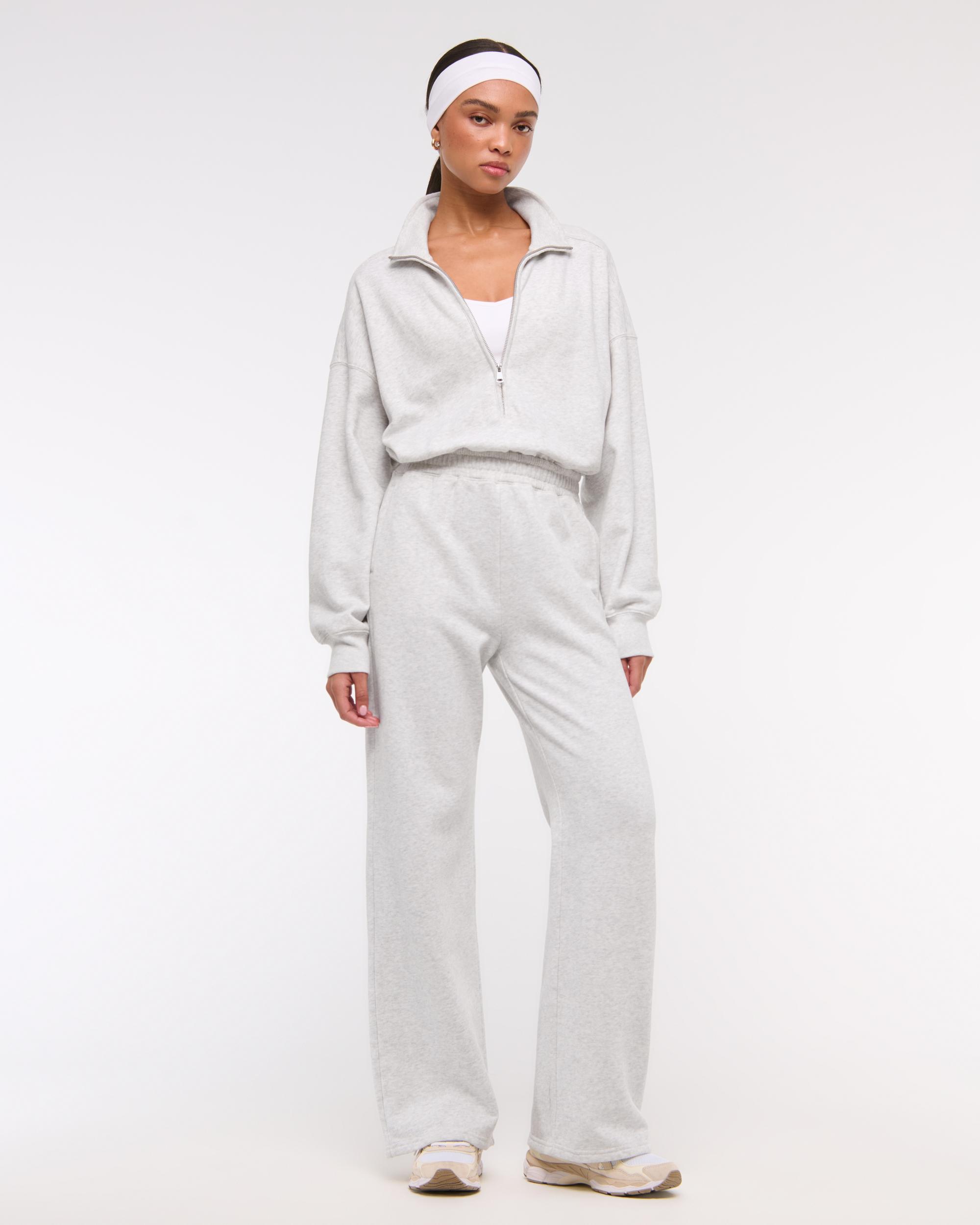 Long-Sleeve Half-Zip Fleece Jumpsuit Product Image