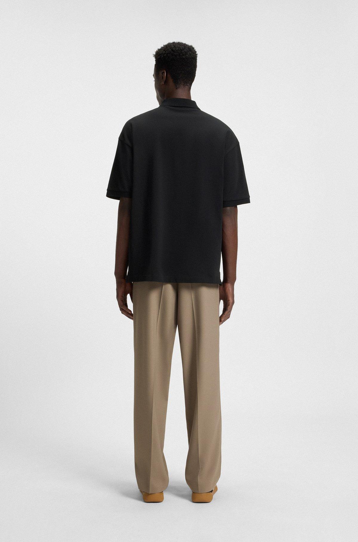 Oversize-fit polo shirt in cotton with tonal logo Product Image