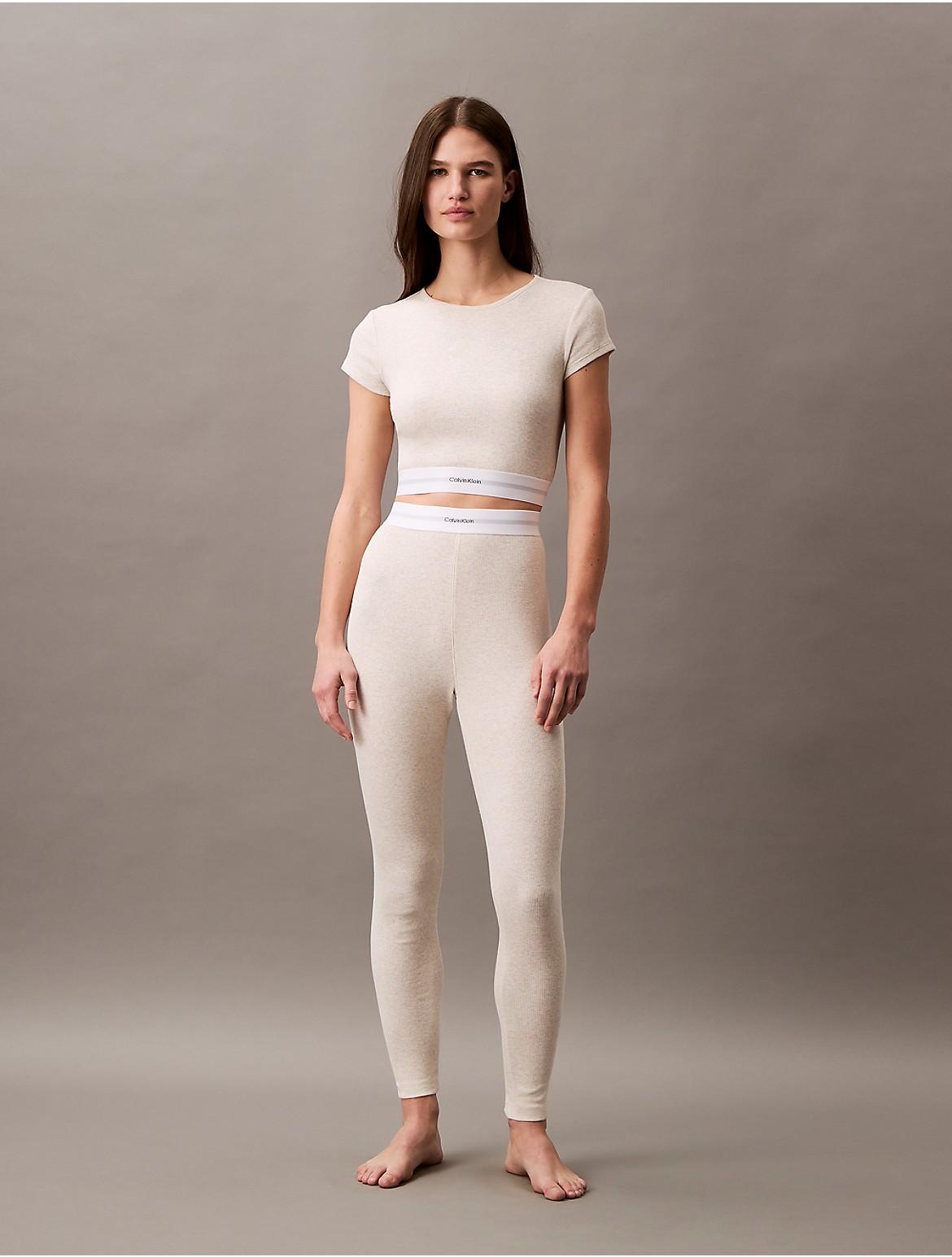Calvin Klein Womens Cotton Stretch Rib Leggings - Neutral Product Image