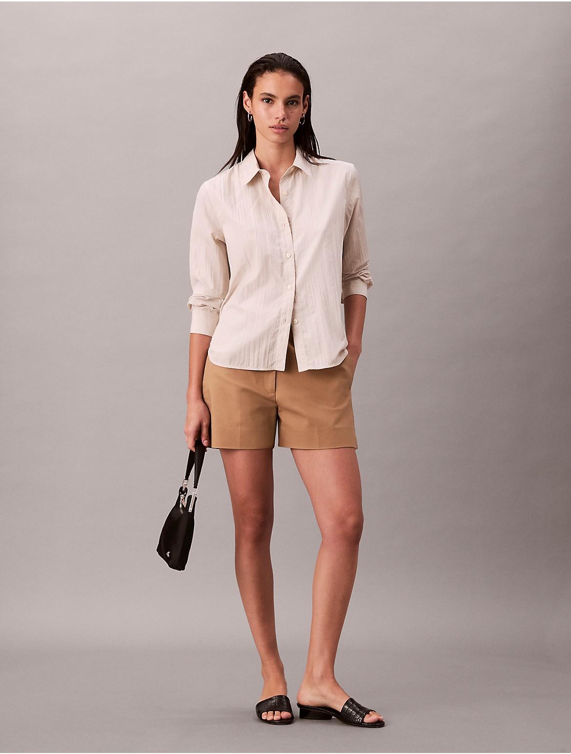 Calvin Klein Womens Cotton Stretch Chino Shorts - Brown Product Image