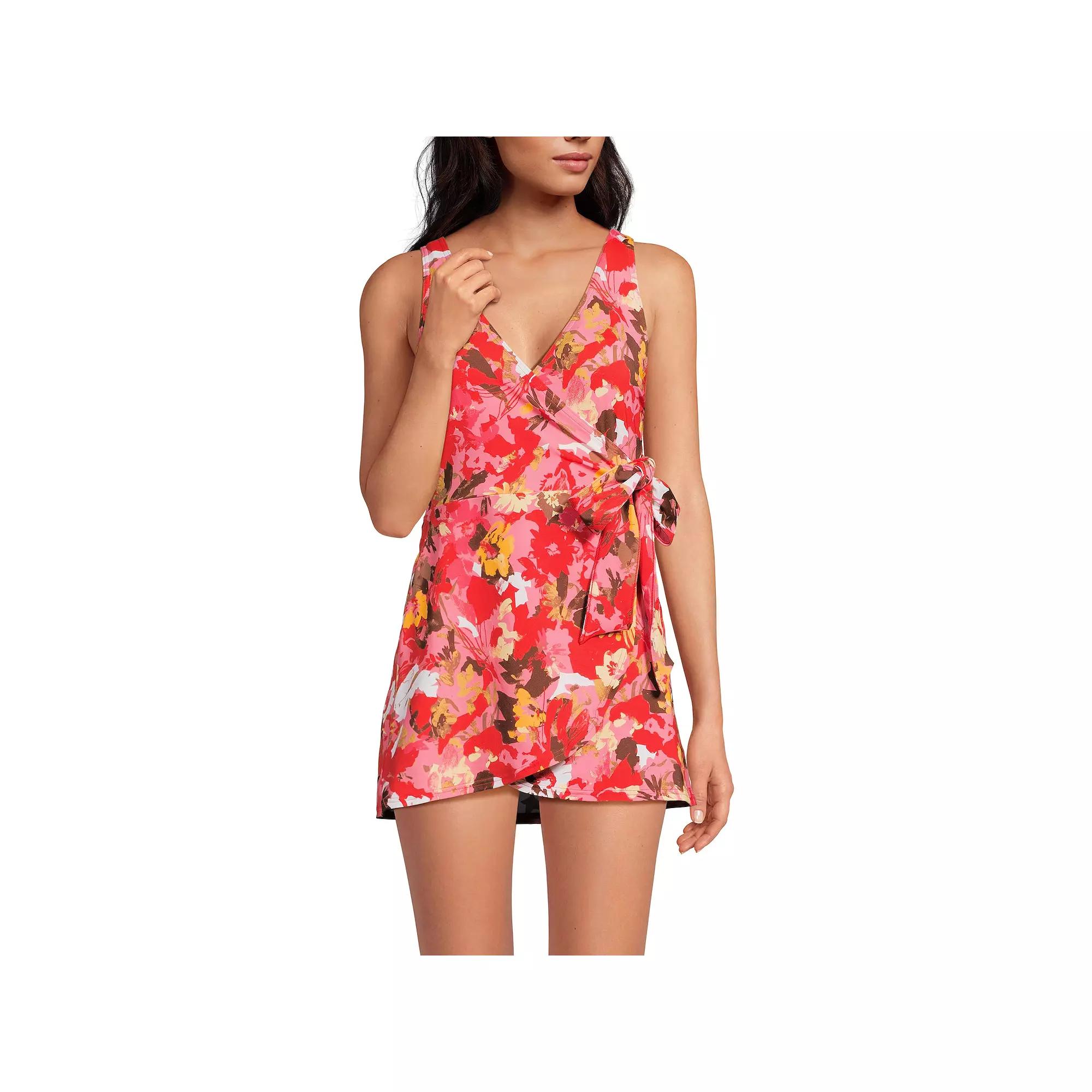 Women's Lands' End Side Tie Mini Swim Dress Swimsuit,  Product Image