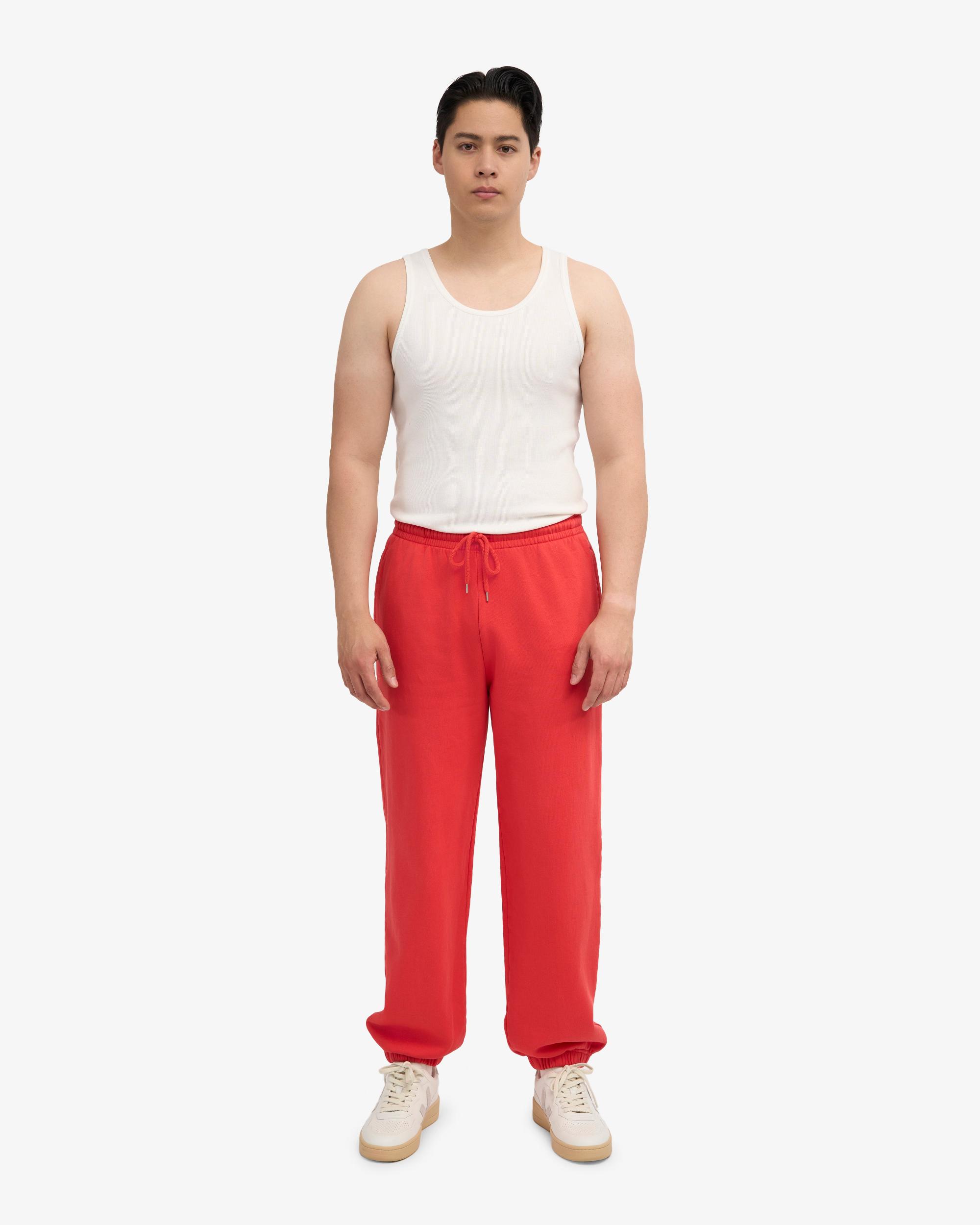 Organic Relaxed Sweatpants - Red Tangerine Product Image