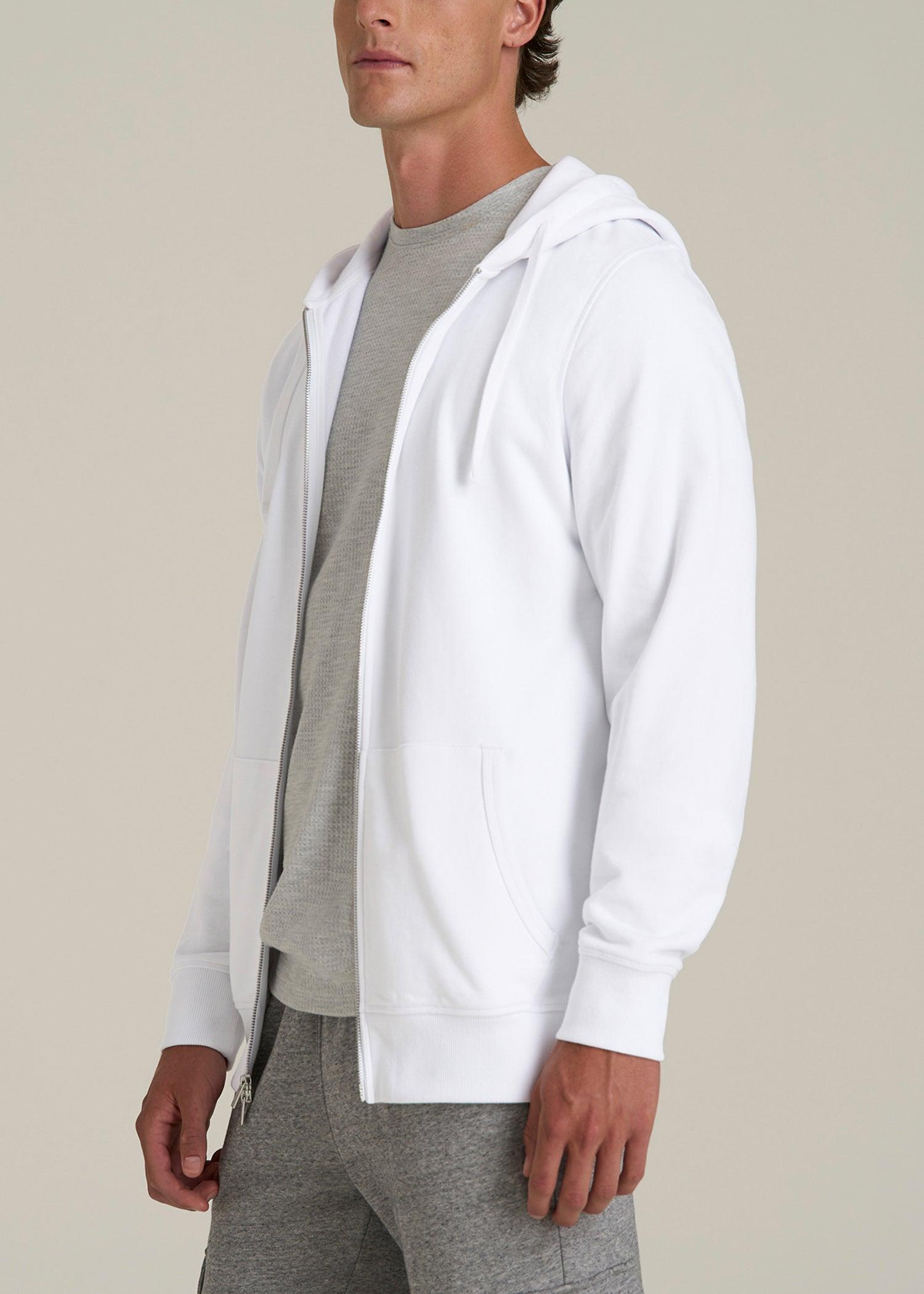 Wearever 2.0 French Terry Full-Zip Hoodie for Tall Men in White Male Product Image