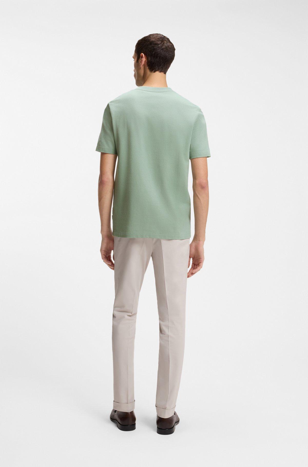 Bubble-jacquard structure T-shirt in a cotton blend Product Image