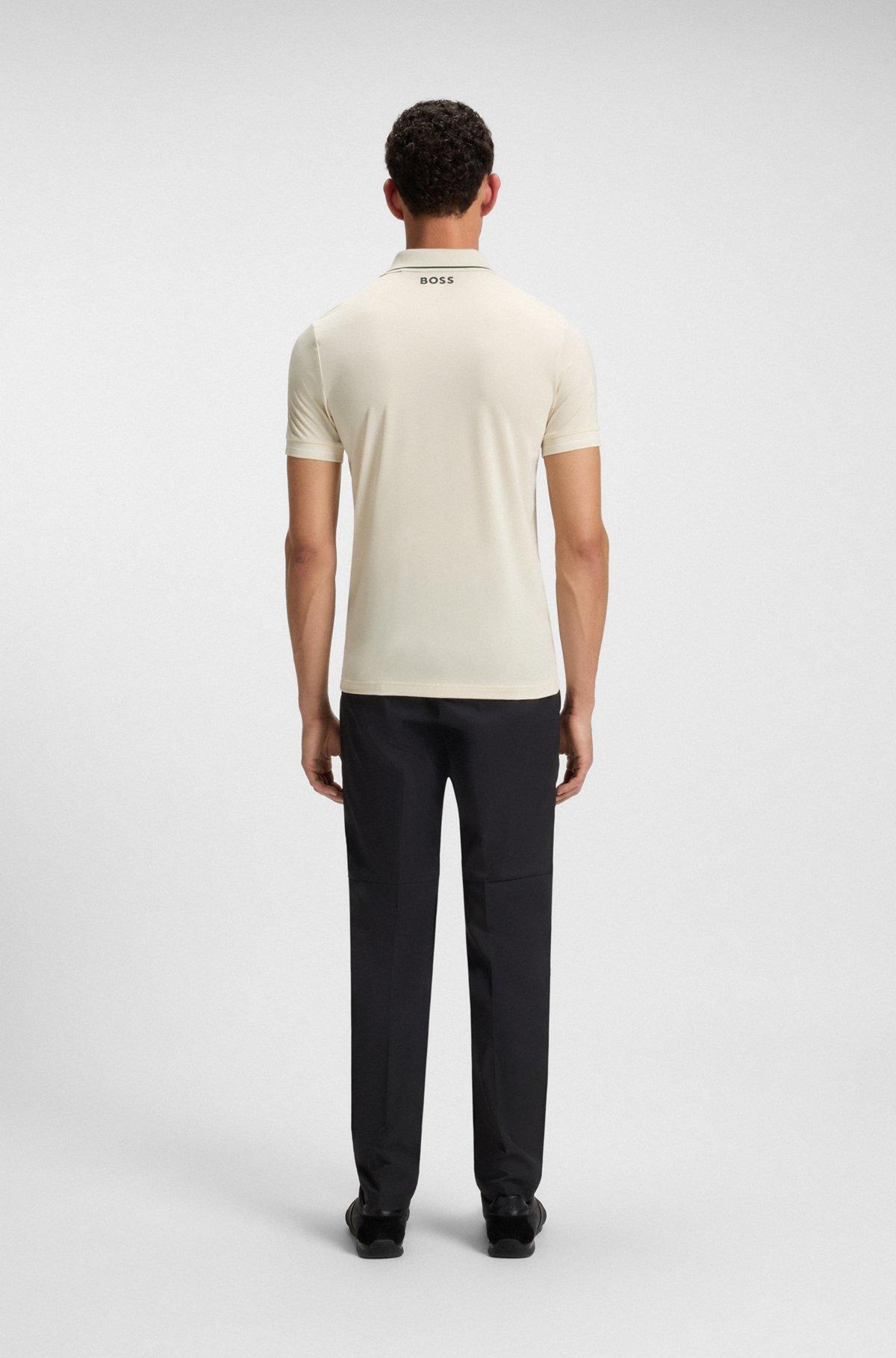 Slim-fit polo shirt with contrast logos Product Image