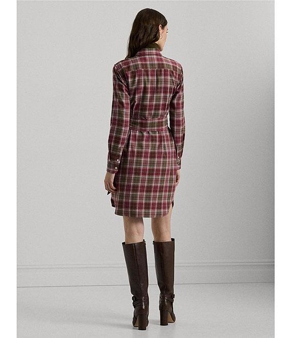 Lauren Ralph Lauren Checked Plaid Patch Pocket Belted Shirt Dress Product Image