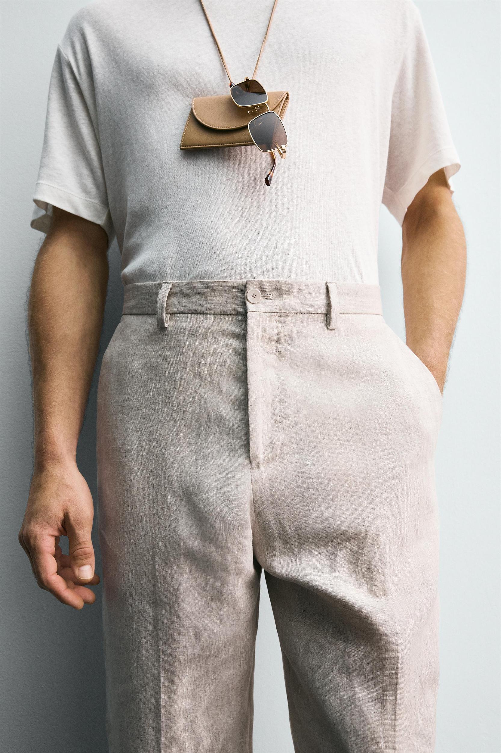 SUIT PANTS IN 100% LINEN Product Image