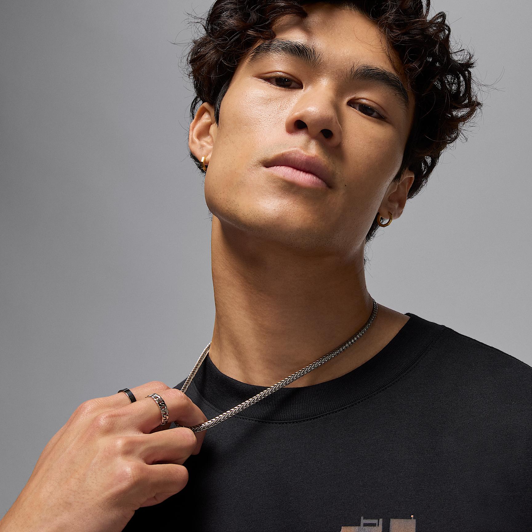 Jordan Mens Jordan NC GOAT Short Sleeve Crew - Mens Black/White Product Image