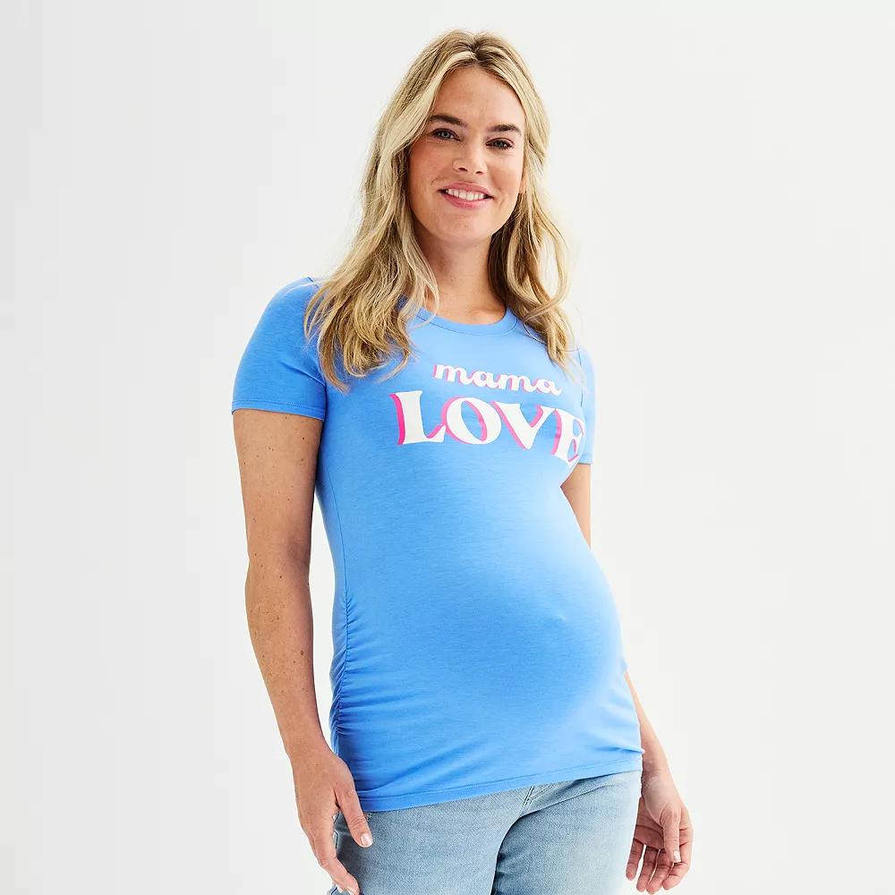 Maternity Sonoma Goods For Life® Fitted Crewneck Graphic Tee, Women's, Size: XS-MAT, Mama Love Product Image