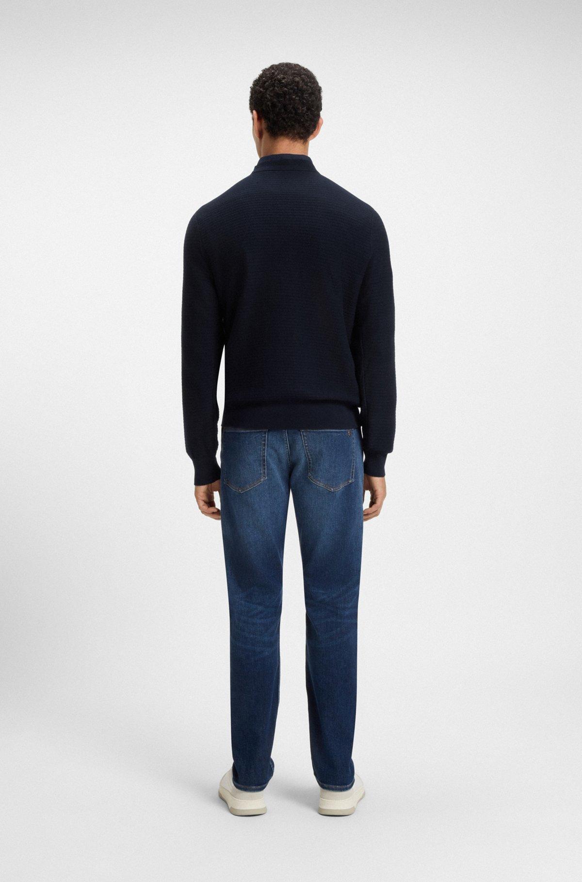 Cotton-cashmere sweater with logo patch Product Image
