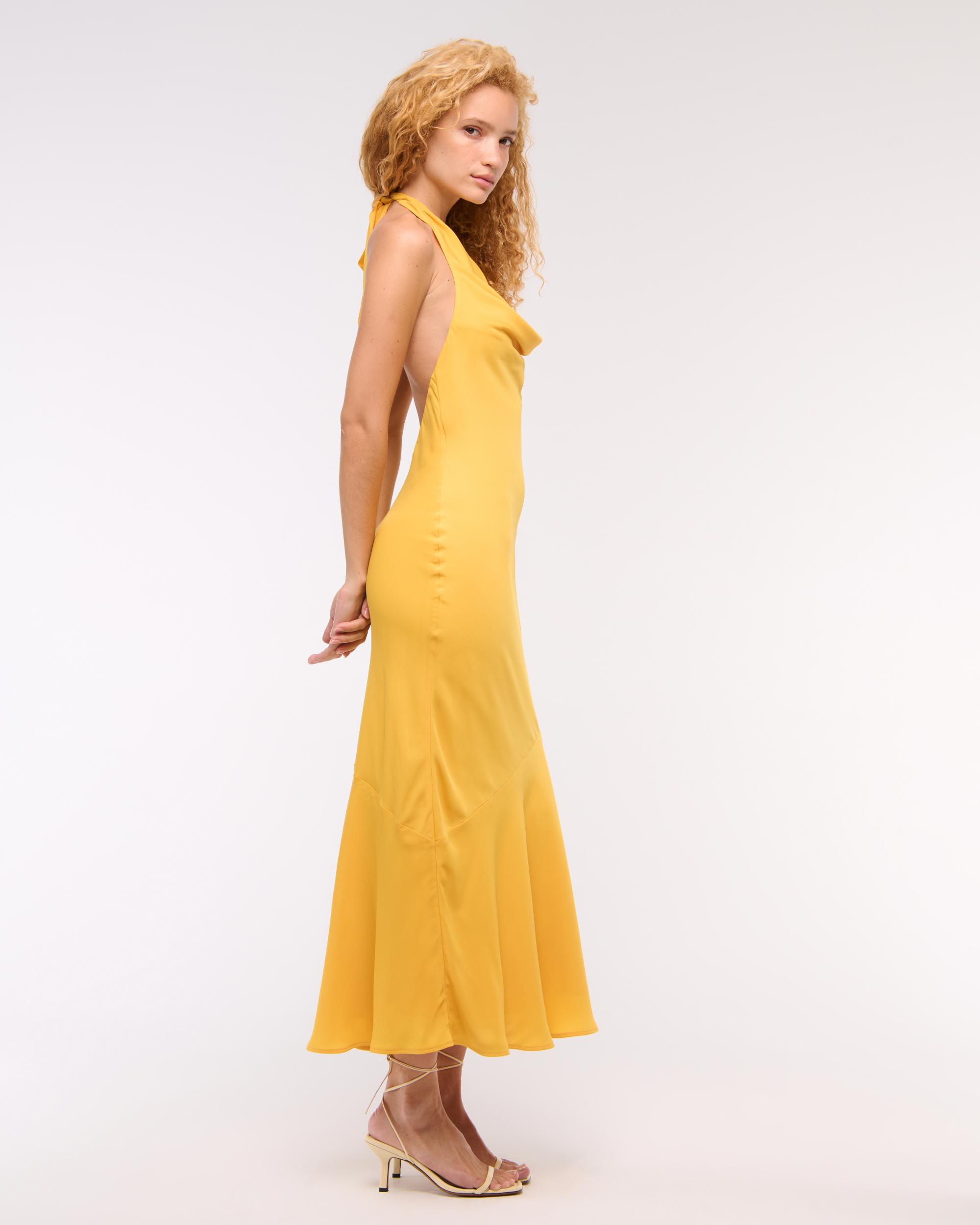 Cowl Halter Maxi Dress Product Image