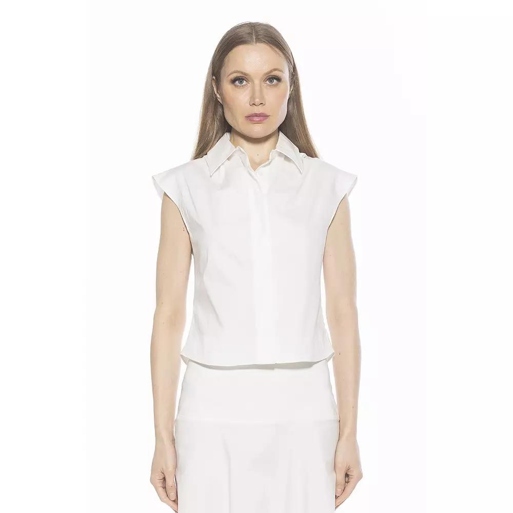 Women's ALEXIA ADMOR Juniper Sleeveless Button Down Cotton Shirt,  Product Image