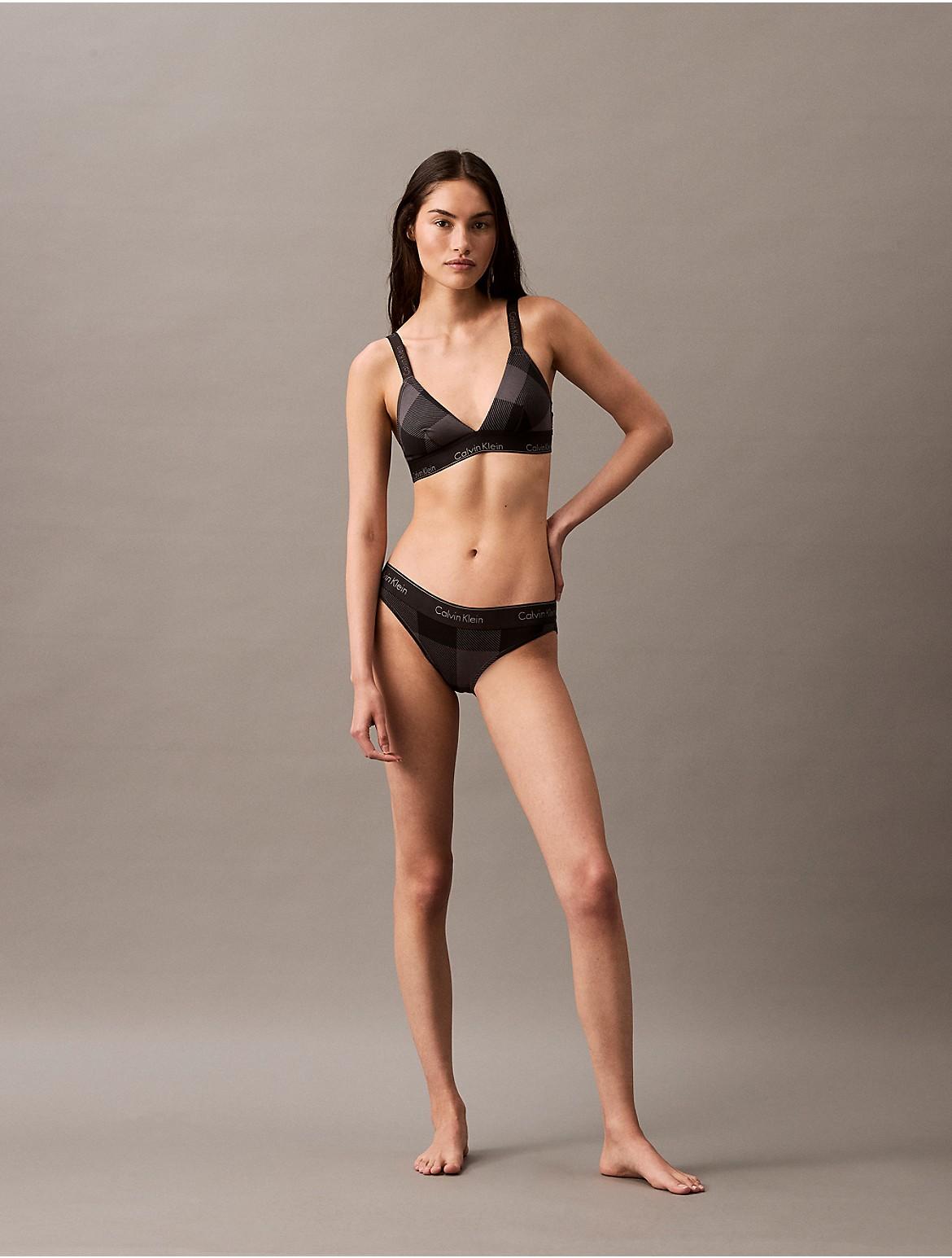 Calvin Klein Womens Icon Cotton Modal Holiday Unlined Triangle Bralette - Grey Product Image