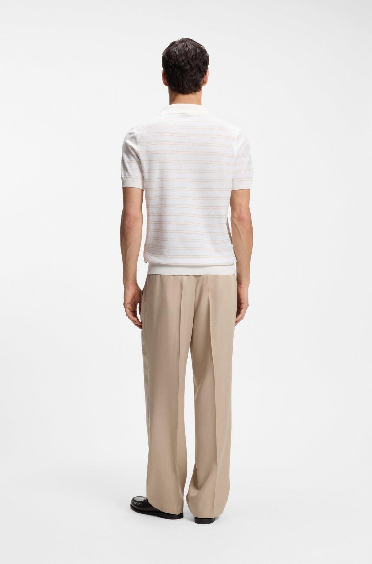 Horizontal-stripe sweater in a cotton blend Product Image