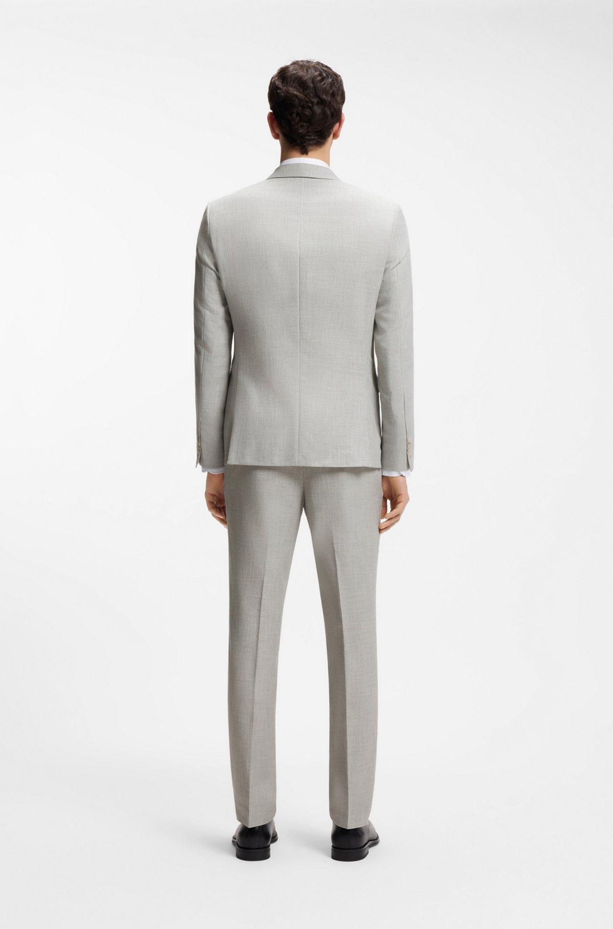 Two-piece slim-fit suit in cotton and virgin wool Product Image